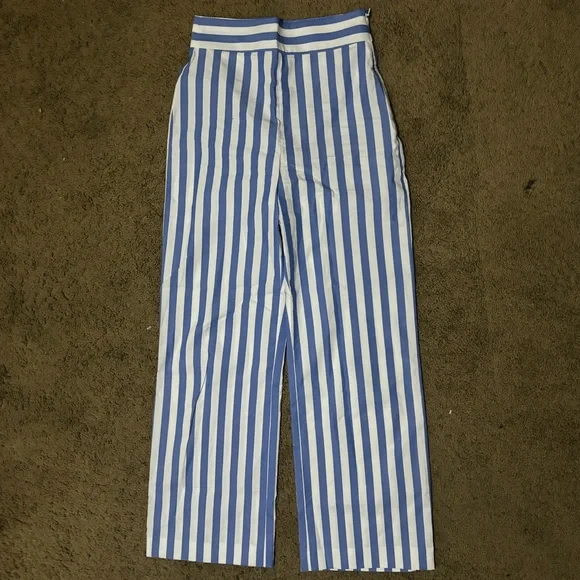 ⛱️🌊Sezane FAUSTO TROUSERS Blue and White Striped Pants - Picture 7 of 10